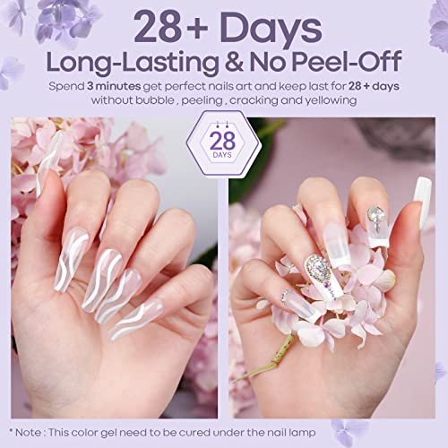 Modelones UV Nagellack Weiß, 15ml 1Pc Gel Shellac Gellack für UV/LED Nagellampe Soak Off Langlebige French Maniküre gelnägel All-MatchStil, Salon & Heimgebrauch Nail Art DIY