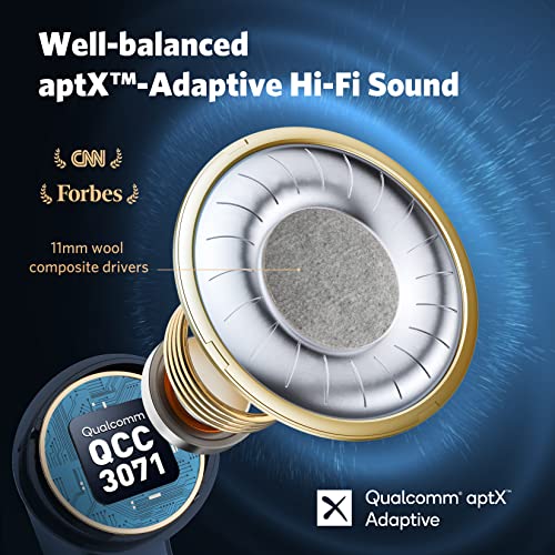 EarFun Air Pro 3 Bluetooth Kopfhörer In Ear, 43dB Hybrid Aktive Noise Cancelling Kopfhörer Kabellos, HiFi Sound Qualcomm aptX Adaptive, 6 Mikrofone CVC 8.0 Anrufe, Multipoint, 45H Akku, App Steuerung