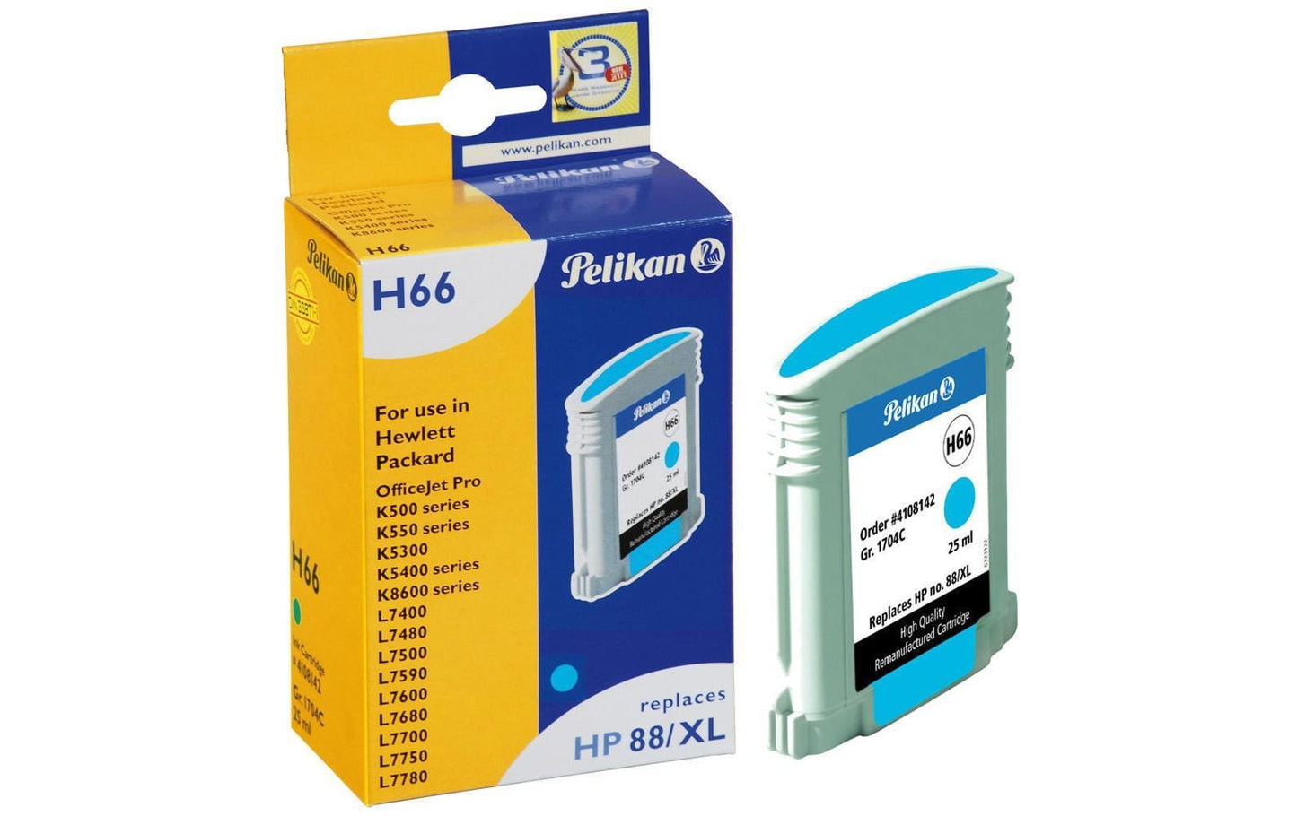 Pelikan Tinte HP Nr. 88XL (C9391AE) Cyan - wirbe-welt.shop
