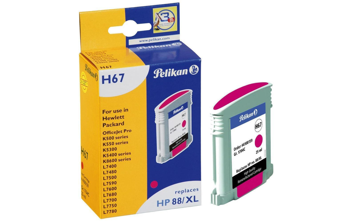 Pelikan Tinte HP Nr. 88XL (C9392AE) Magenta - wirbe-welt.shop