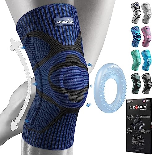 NEENCA Kniestütze, Komprimierte Kniebandage mit Patella Gel Pads & Feder Seitenstabilisatoren, Medizinischer Knieschützer für Laufen, Meniskusriss, Arthritis, Gelenkschmerzlinderung, ACL, Erholung