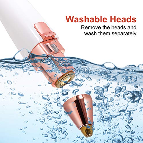 Augenbrauen Rasier, 2 in1 Gesichtshaarentferner Damen, USB Augenbrauen Trimmer, elektrischer Gesichtsepilierer Augenbrauentrimmer, eingebautem LED-Licht, USB Wiederaufladbar