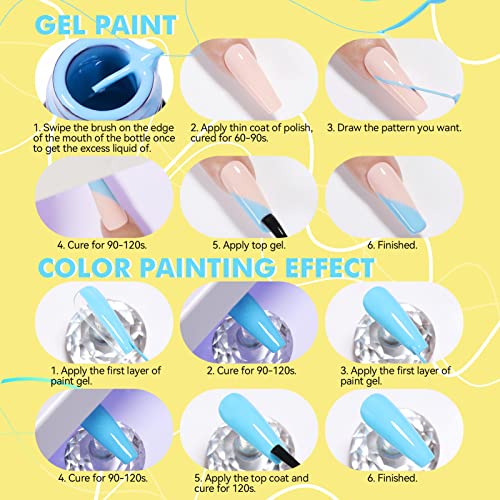 LILY'CUTE 12 Gel Liner Nail Art, Farben Gel Liner Nail Herbst Winter, UV Nagellack Liner Dunkelheit & Glitter Nail Gel Polish Set for Drawing Lines, Nagel Kunst Farbgel Nagelgel