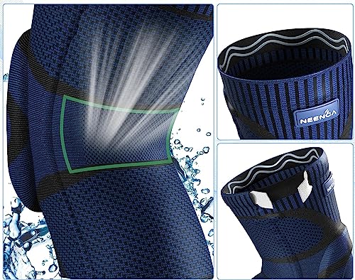 NEENCA Kniestütze, Komprimierte Kniebandage mit Patella Gel Pads & Feder Seitenstabilisatoren, Medizinischer Knieschützer für Laufen, Meniskusriss, Arthritis, Gelenkschmerzlinderung, ACL, Erholung