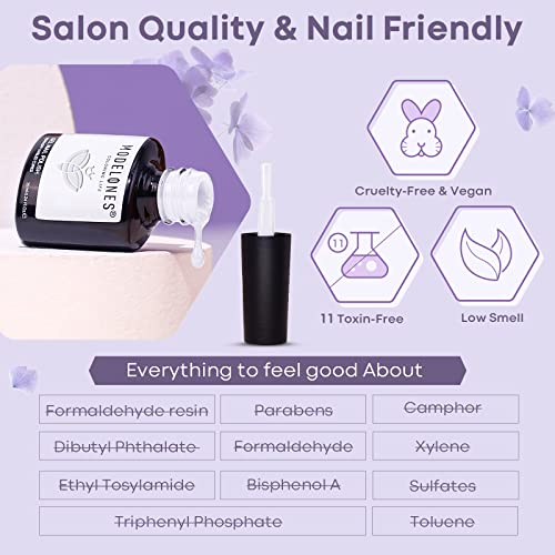 Modelones UV Nagellack Weiß, 15ml 1Pc Gel Shellac Gellack für UV/LED Nagellampe Soak Off Langlebige French Maniküre gelnägel All-MatchStil, Salon & Heimgebrauch Nail Art DIY
