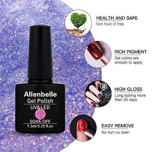 Allenbelle Thermo UV Nagellack mit abgetrenntem Decklack Basislack 7,3 ml 7