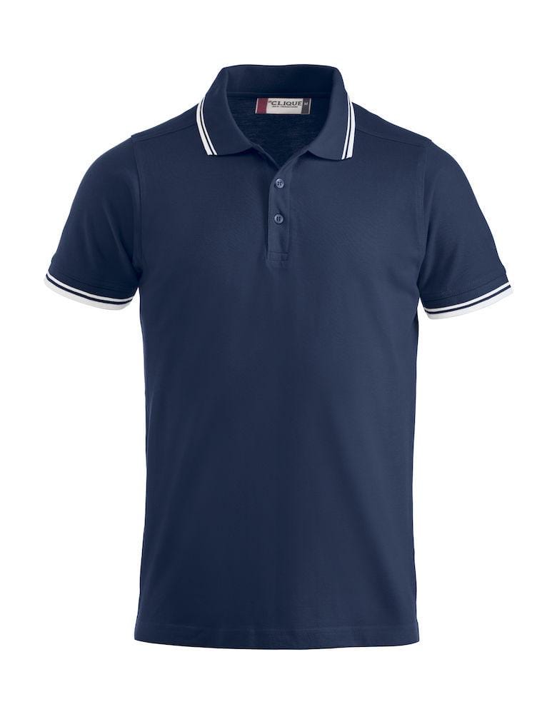 Clique Unisex Poloshirt mit modischen Kontraststreifen 'Amarillo' - wirbe-welt.shop
