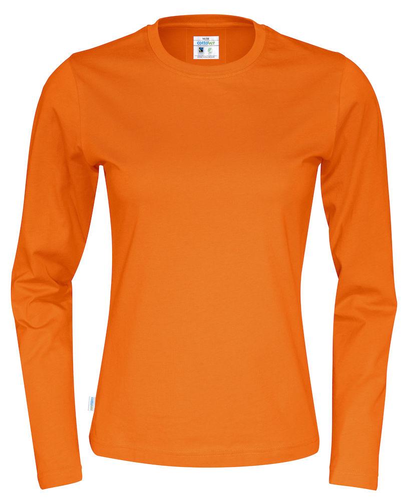 Cottover Damen Langarm T-Shirt Mit Geripptem Kragen - wirbe-welt.shop