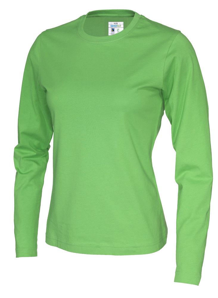Cottover Damen Langarm T-Shirt Mit Geripptem Kragen - wirbe-welt.shop