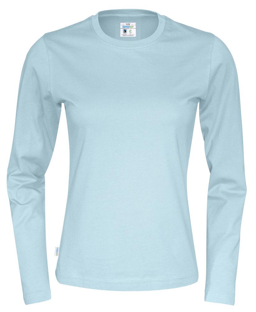 Cottover Damen Langarm T-Shirt Mit Geripptem Kragen - wirbe-welt.shop