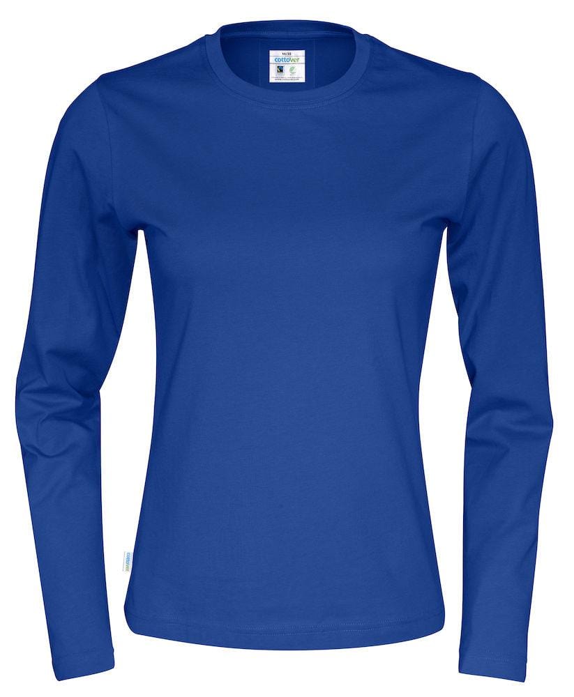 Cottover Damen Langarm T-Shirt Mit Geripptem Kragen - wirbe-welt.shop