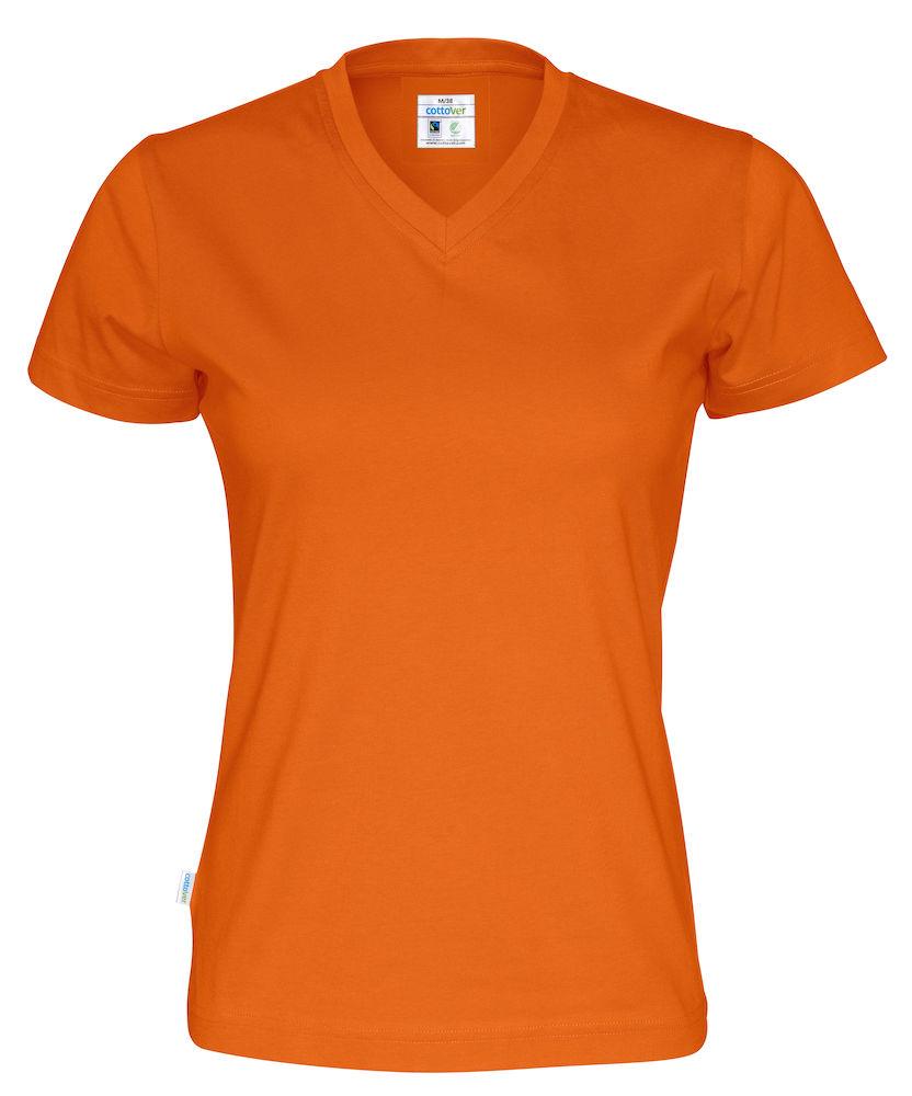 Cottover Damen T-Shirt mit V-Kragen, aus Fairtrade Baumwolle - wirbe-welt.shop