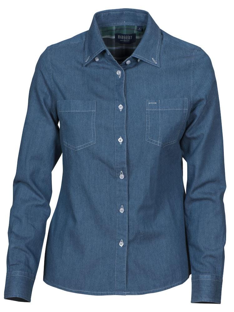 JUPITER Damen-Denimbluse mit Button-Down-Kragen - wirbe-welt.shop