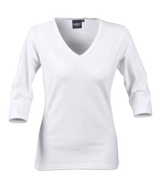 LYNN-Damen Top mit C-Ausschnitt und 3/4 Ärmel - wirbe-welt.shop