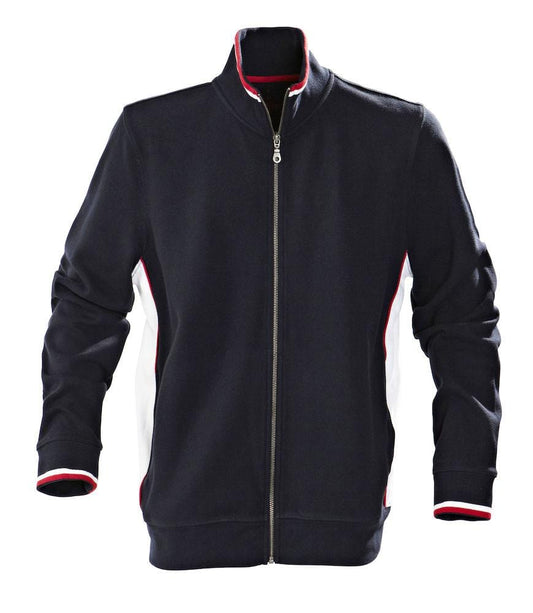 ATLANTA- Herren-Cardigan aus schwerer Piquequalität mit Kontraststreifen an Kragen und Ärmeln - wirbe-welt.shop