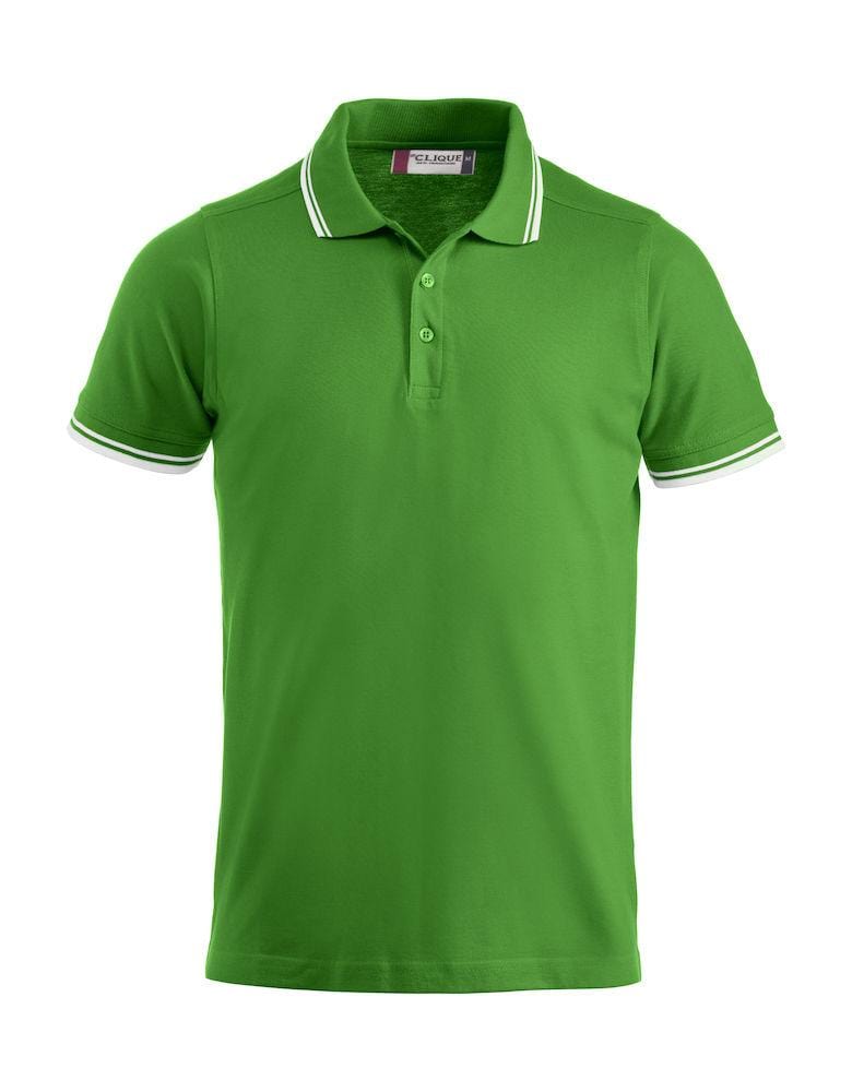 Clique Unisex Polo-Shirt 'Amarillo' mit modischen Kontraststreifen - wirbe-welt.shop