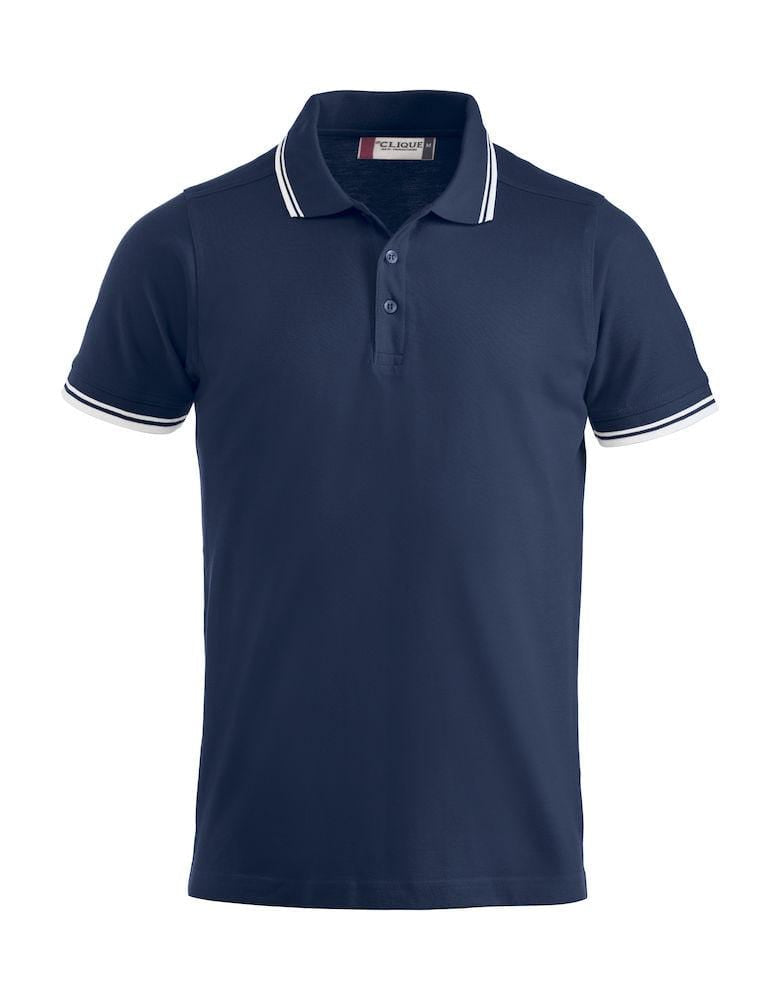 Clique Unisex Polo-Shirt 'Amarillo' mit modischen Kontraststreifen - wirbe-welt.shop