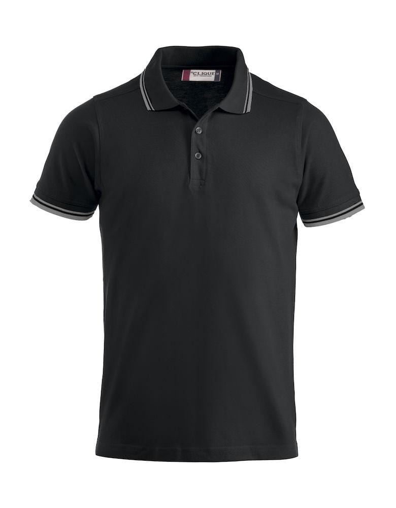 Clique Unisex Polo-Shirt 'Amarillo' mit modischen Kontraststreifen - wirbe-welt.shop