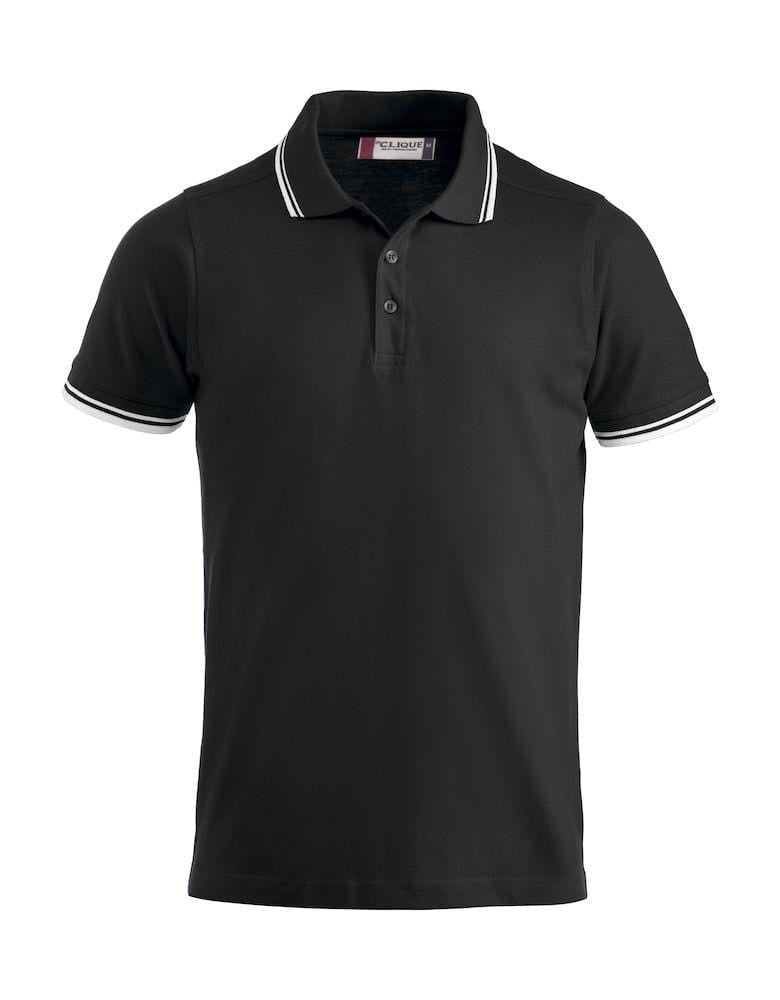 Clique Unisex Polo-Shirt 'Amarillo' mit modischen Kontraststreifen - wirbe-welt.shop