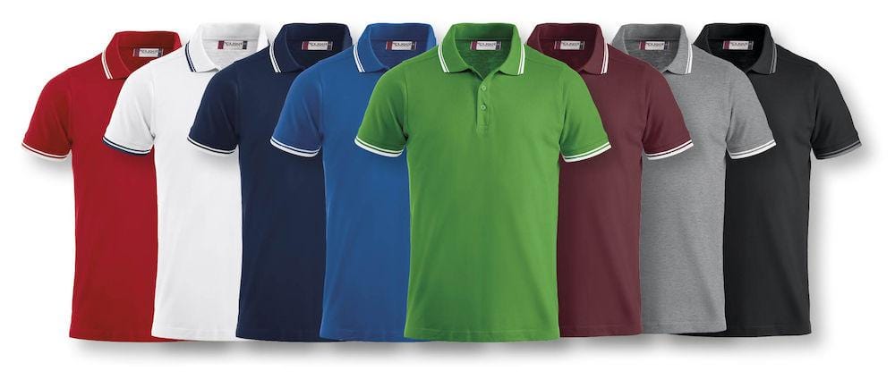 Clique Unisex Polo-Shirt 'Amarillo' mit modischen Kontraststreifen - wirbe-welt.shop