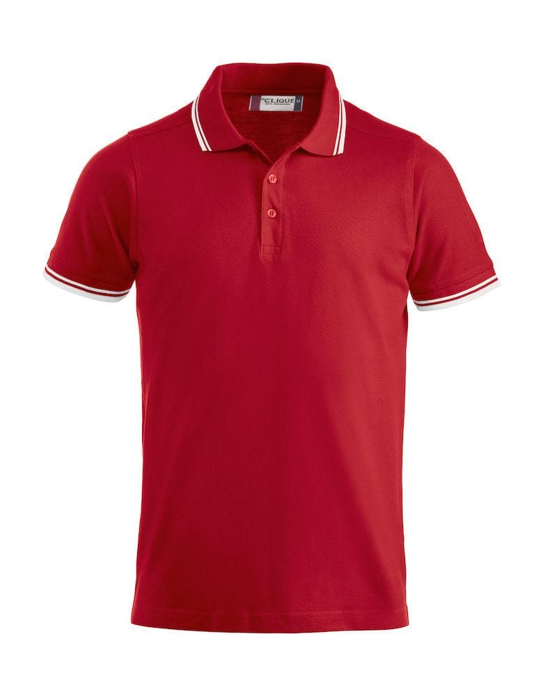 Clique Unisex Polo-Shirt 'Amarillo' mit modischen Kontraststreifen - wirbe-welt.shop