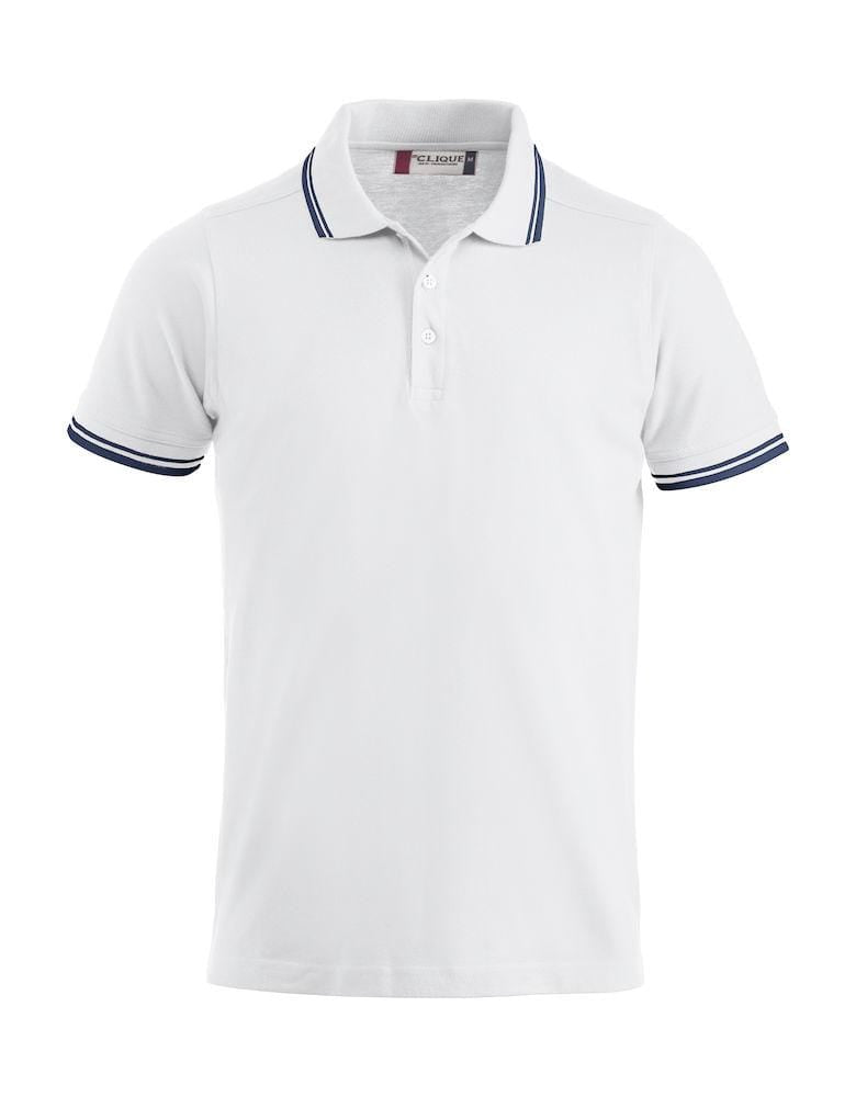 Clique Unisex Polo-Shirt 'Amarillo' mit modischen Kontraststreifen - wirbe-welt.shop