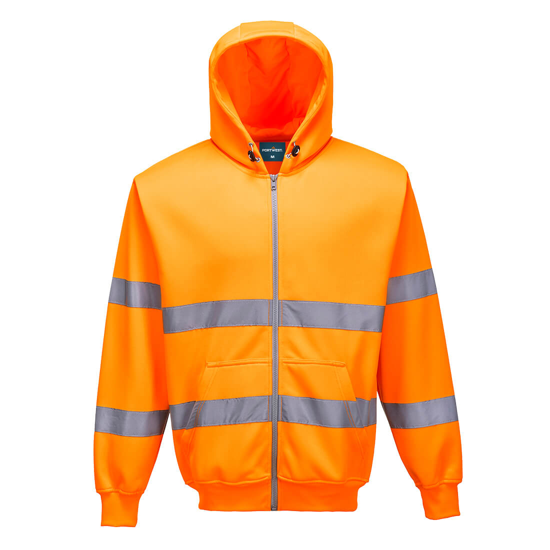 Warnschutz- Kapuzensweatjacke mit Reißverschluss