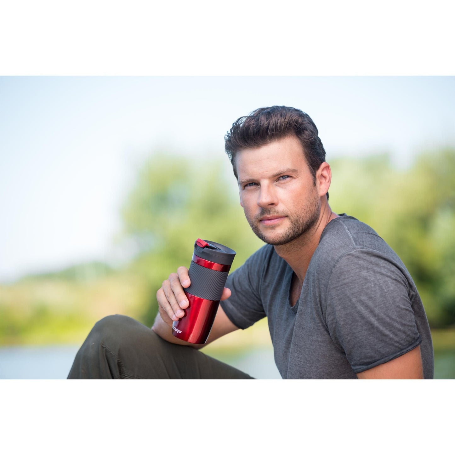 Contigo® Byron Medium Thermobecher 470 ml- Doppelwandige rostfreie Edelstahl Wasserflasche - wirbe-welt.shop
