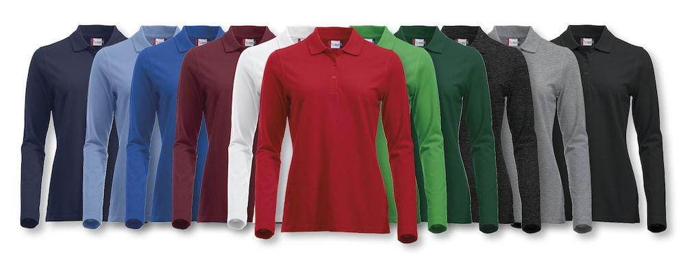 Clique Damen Langarm Polo Shirt- besticken und bedrucken - wirbe-welt.shop