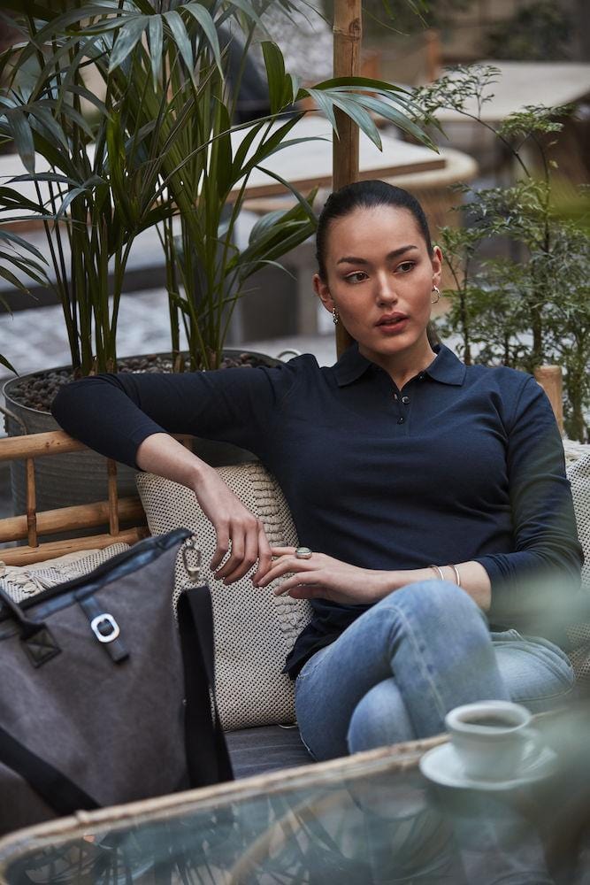 Clique Damen Langarm Polo Shirt- besticken und bedrucken - wirbe-welt.shop