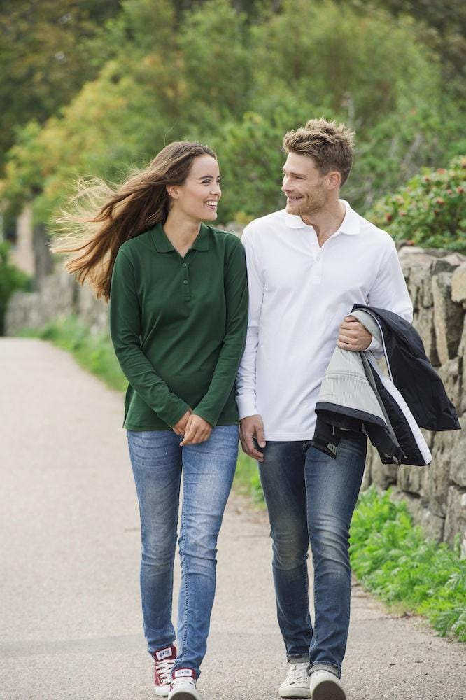 Clique Damen Langarm Polo Shirt- besticken und bedrucken - wirbe-welt.shop