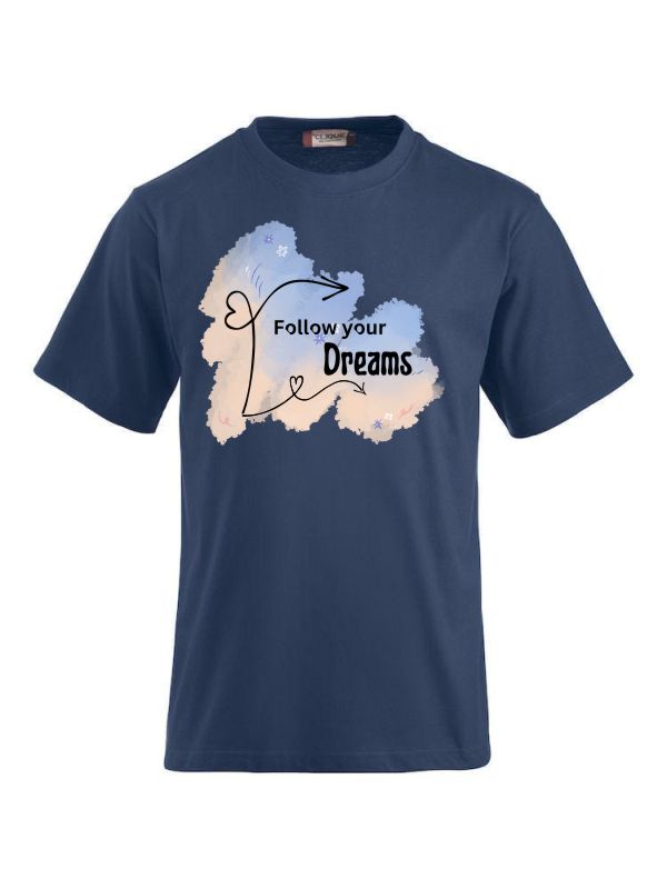 Follow yoFunshirts bedrucken mit Spruch Follow your Dreams T-Shirt Rot