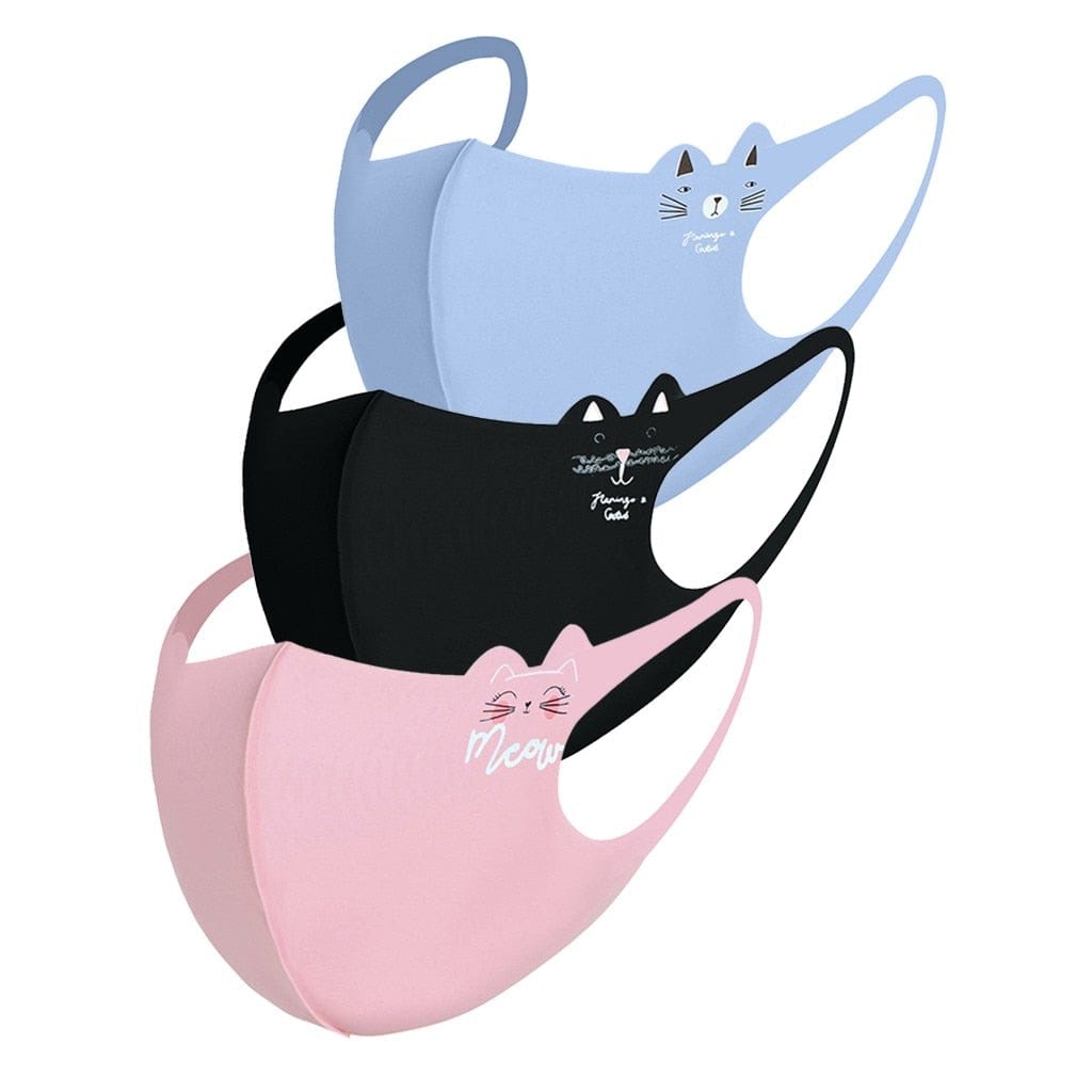 Child Cartoon Print Face Masks Breathable Safe Protection Stretch Mask Kids Easter Face Reusable Earloop Bandage Masques 0-3 Y - wirbe-welt.shop
