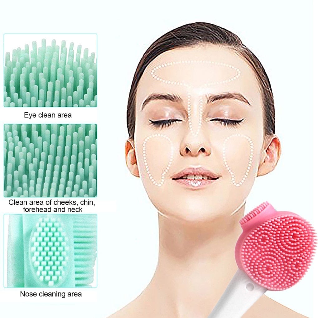 Double Side Silicone Facial Cleanser Brush Soft Hair Face Massage Washing Brush Blackhead Remover Portable Skin Care Tool - wirbe-welt.shop