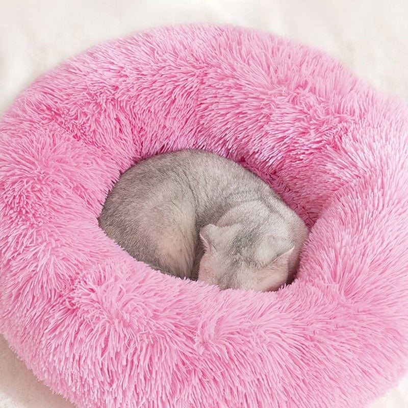 Long Plush Dog Bed Cushion Large Dogs Bed House Pet Round Cushion Bed Pet Kennel Super Soft Fluffy Comfortable for Cat Dog House - wirbe-welt.shop