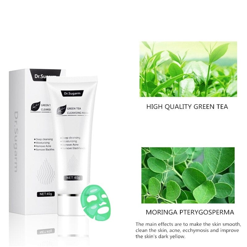 40g Dr.Sugarm Green Tea Blackhead Mask Skin Care Remove Acne Nose Deep Cleansing  Pore Green Mask Stick - wirbe-welt.shop