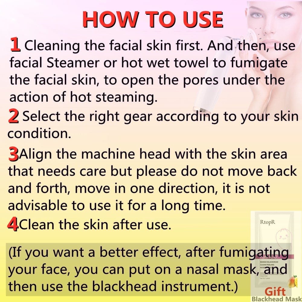 Facial Blackhead Remover Electric Acne Cleaner Blackhead Black Point Vacuum Cleaner Tool Black Spots Pore Cleaner Machine - wirbe-welt.shop