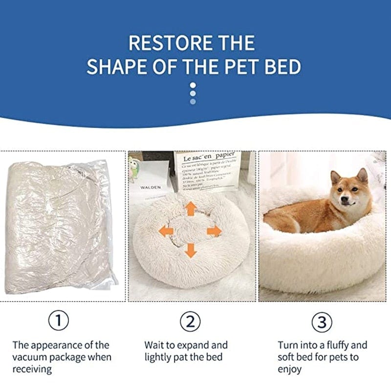Round Dog Bed Cushion Soft Plush Cat Beds for Dog Cat Winter Warm Sleeping Pet Kennel Removable Dog Sofa Mat Large Dogs House - wirbe-welt.shop