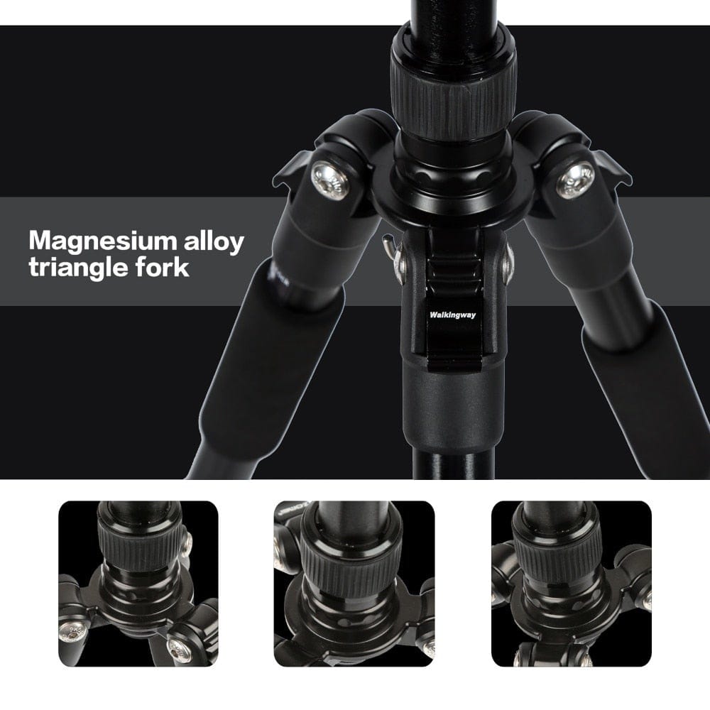 Q666 Lightweight Camera Tripod Stand Stativ trípode Portable Professional Aluminum Travel Monopod Ball Head Compact for DSLRs - wirbe-welt.shop