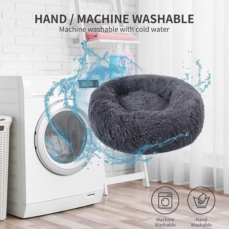 Round Dog Bed Cushion Soft Plush Cat Beds for Dog Cat Winter Warm Sleeping Pet Kennel Removable Dog Sofa Mat Large Dogs House - wirbe-welt.shop