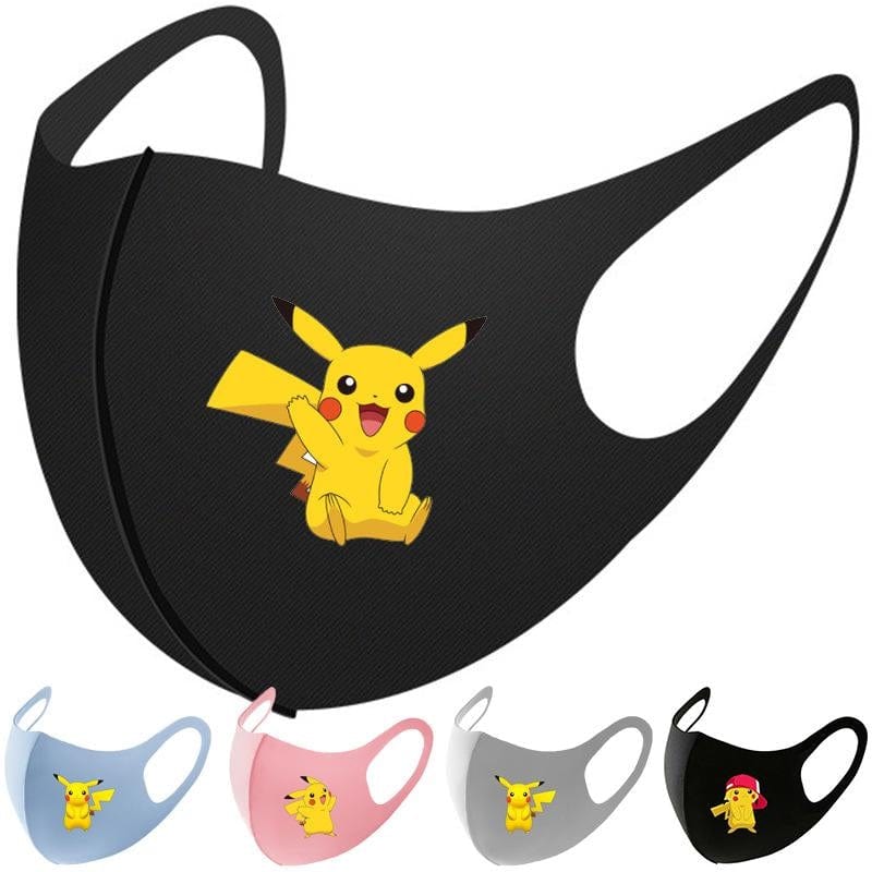 KAWAII Pokemon Anime Film Series  Pikachu respirator face mask Adult Child gauze mask Soft Used multiple times Boy girl Gift - wirbe-welt.shop