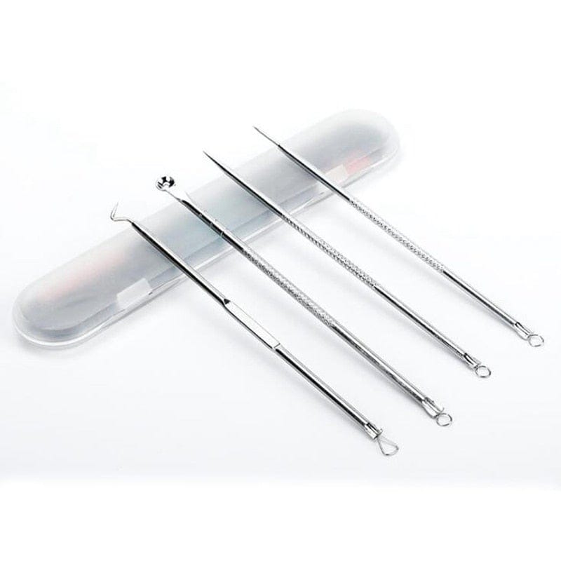 4 Pcs Stainless Steel Acne Removal Needles Pimple Blackhead Remover Tools Spoon Face Skin Care Tools Needles Facial Pore Cleaner - wirbe-welt.shop