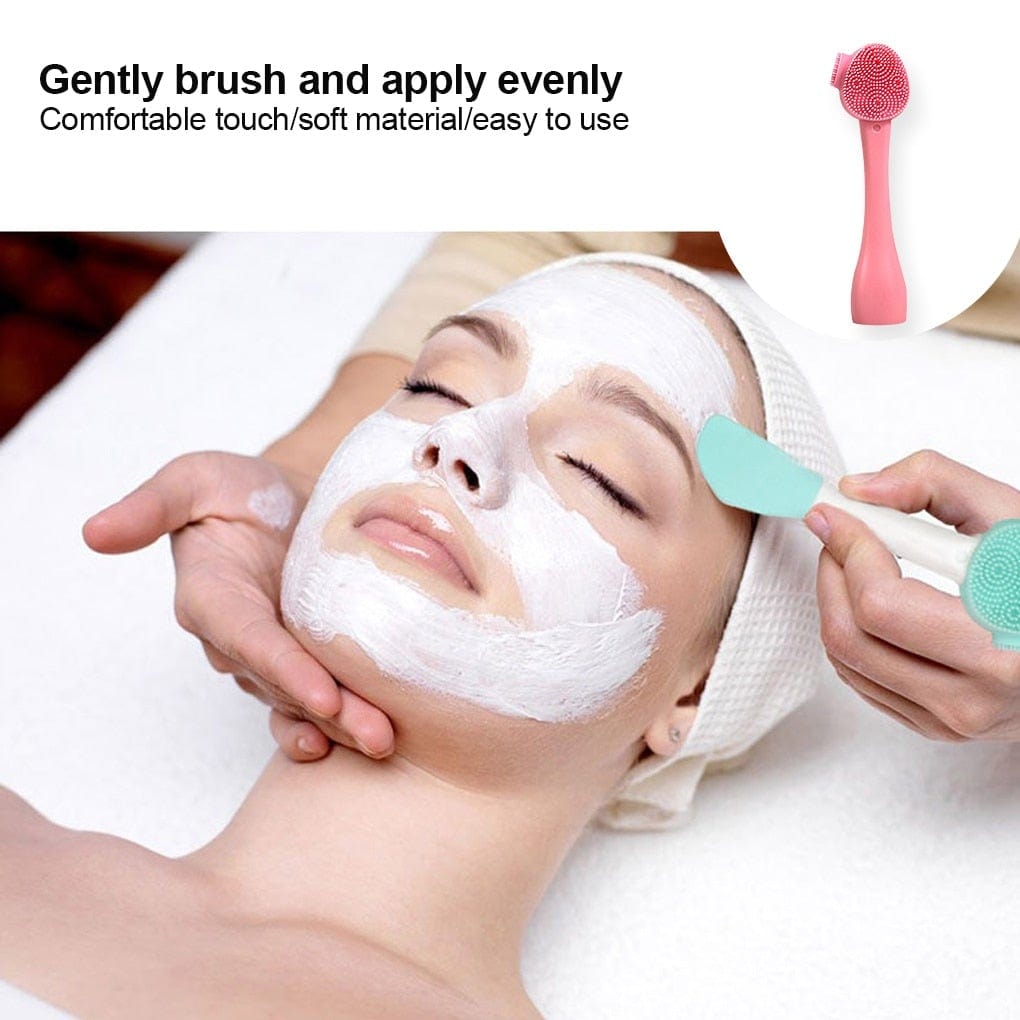 Double Side Silicone Facial Cleanser Brush Soft Hair Face Massage Washing Brush Blackhead Remover Portable Skin Care Tool - wirbe-welt.shop