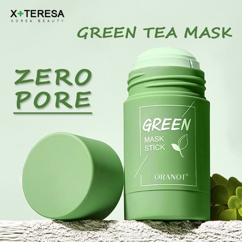 Green Tea Mask Solid Face Mask Stick Oil Control Moisturizing Cleaning Mask Acne Treatment Blackhead Remove Pores Purifying - wirbe-welt.shop