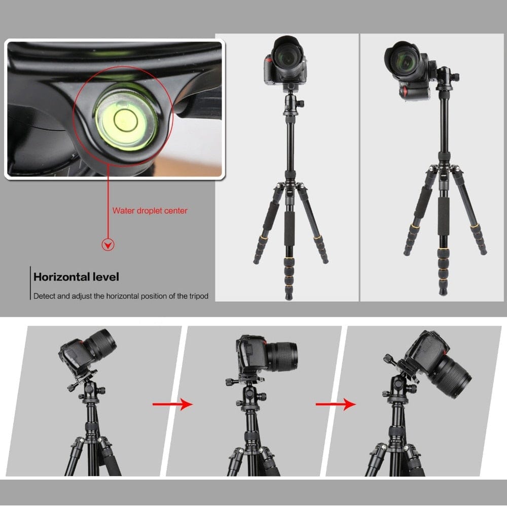 Q666 Lightweight Camera Tripod Stand Stativ trípode Portable Professional Aluminum Travel Monopod Ball Head Compact for DSLRs - wirbe-welt.shop
