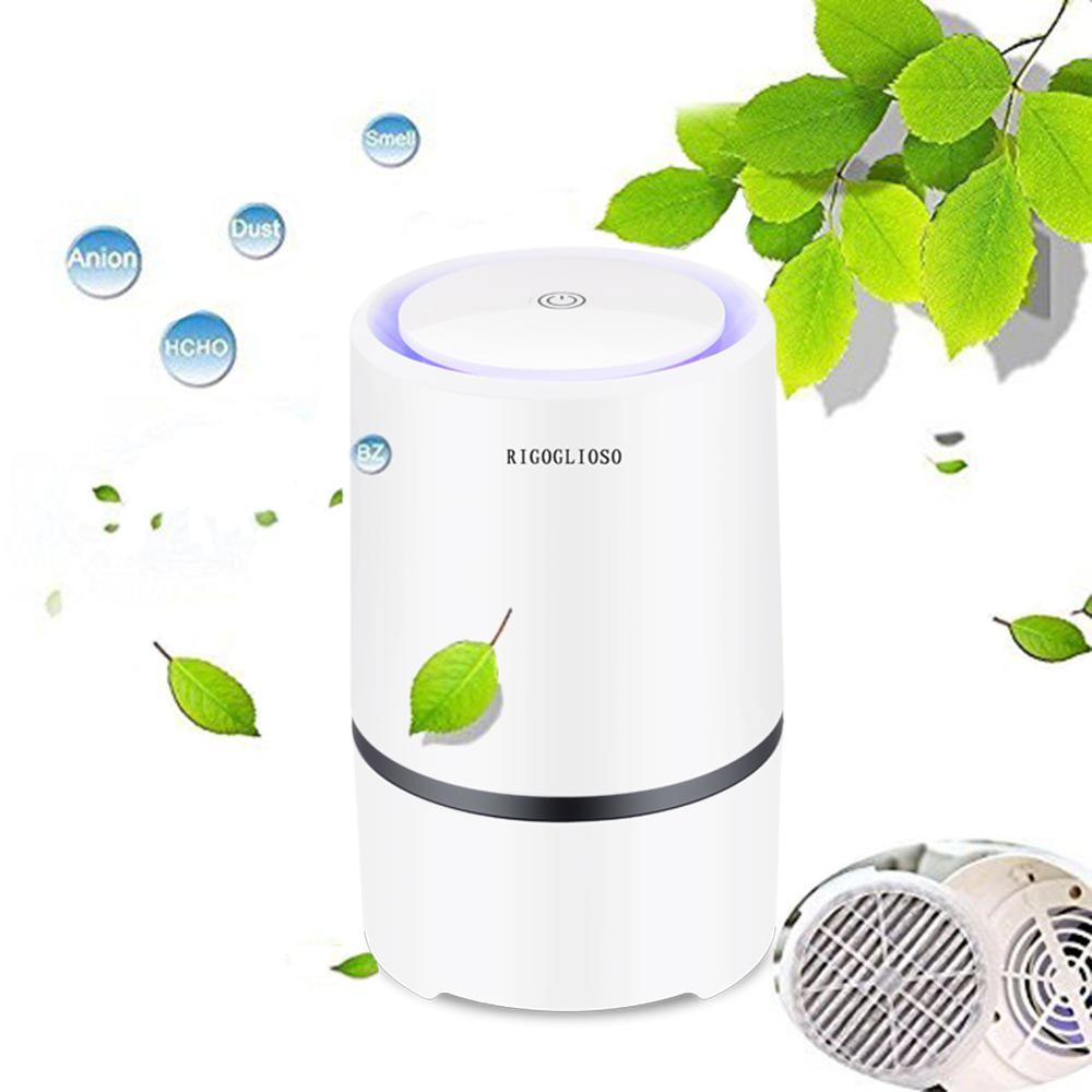 RIGOGLIOSO Luftreiniger Luftreiniger für Haus HEPA-Filter 5V USB-Kabel Low Noise Luftreiniger mit Nachtlicht Desktop GL2103 - wirbe-welt.shop