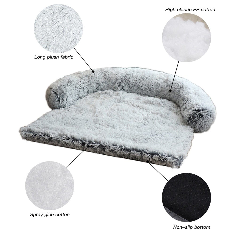 Removable Plush Pet Dog Bed Sofa for Large Dogs House Mat Kennel Winter Warm Cat Bed Pad Washable Dog Cushion Blanket Sofa Cover - wirbe-welt.shop
