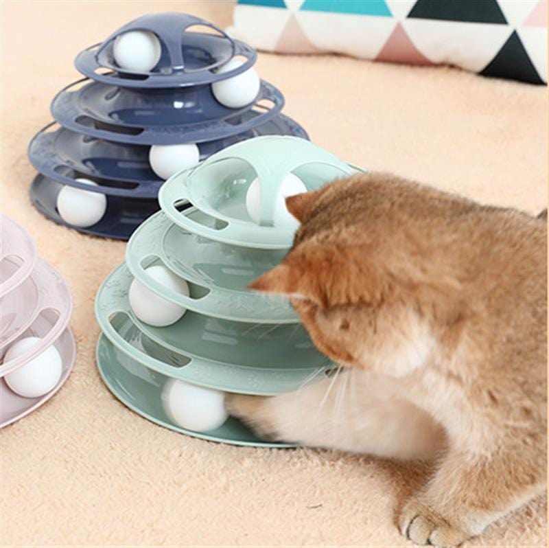 Katzenspielzeug Geschicklichkeits-Training für die Katze - 4 Ebenen - wirbe-welt.shop