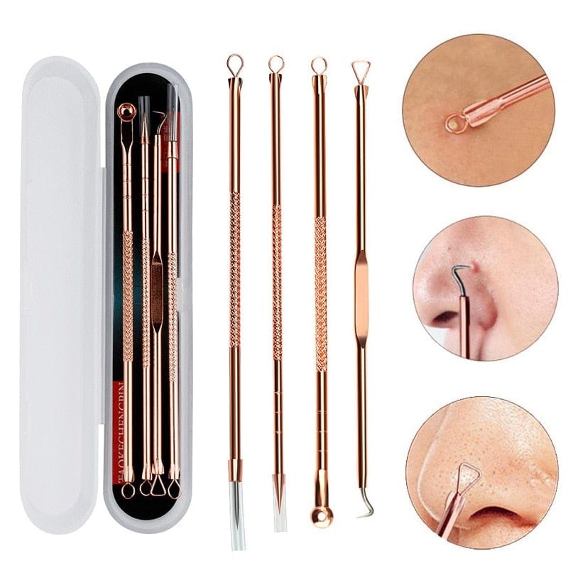 4PCS Acne Blackhead Comedone Black Spot Pimple Blemish Remover Skin Care Women Beauty Acne Treatment Pore Cleanser Needle Hook - wirbe-welt.shop