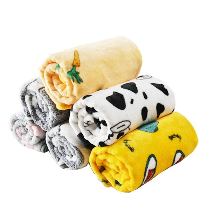 Soft flannel pet dog blanket cartoon print cat and dog bed sheet warm and comfortable pet blanket universal warm pet supplies - wirbe-welt.shop